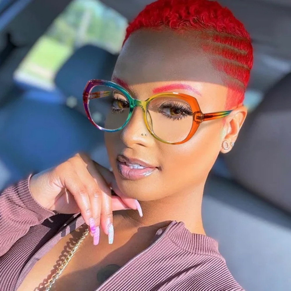 Rainbow Polygon Frames Blue Light Blocking Glasses - image 1